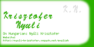 krisztofer nyuli business card